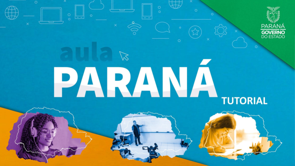 Imagem de acesso ao tutorial em PDF sobre interação por chat e vídeo no aplicativo Aula Paraná